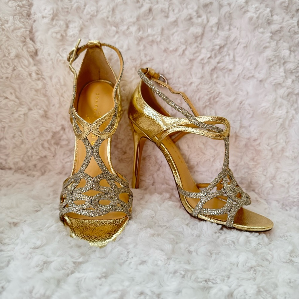 IVANKA TRUMP gold and silver heels size 6.5 NWT